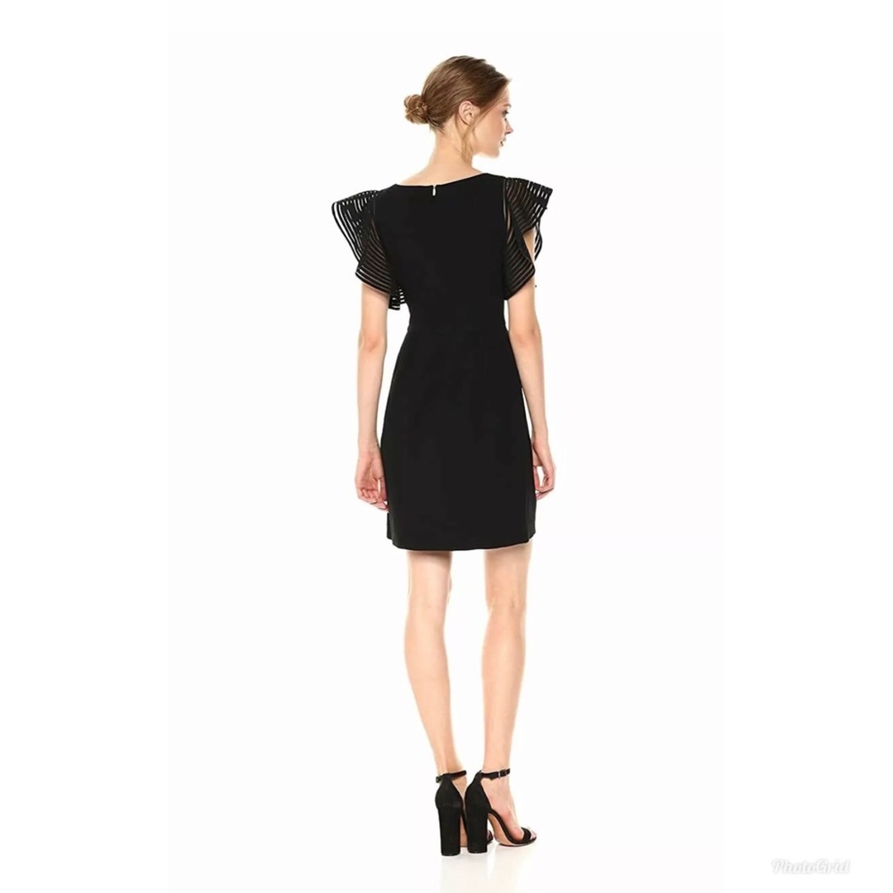 Trina Turk Dress Women’s 8 Black Glowing Crepe V Neck Glam Holiday NWT - Picture 3 of 4